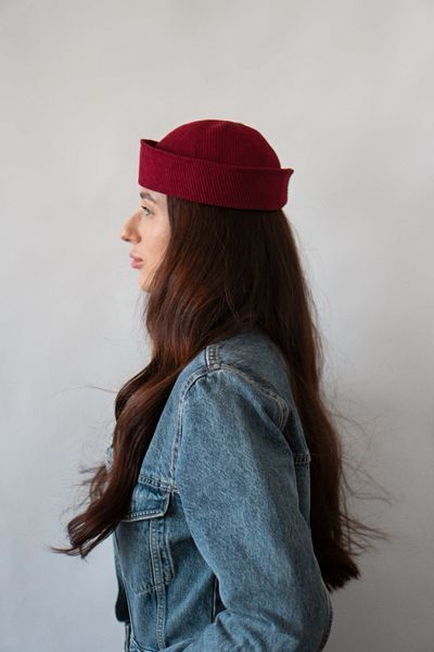 Морячка RM HATS вельветова бургунді 234357652134 фото