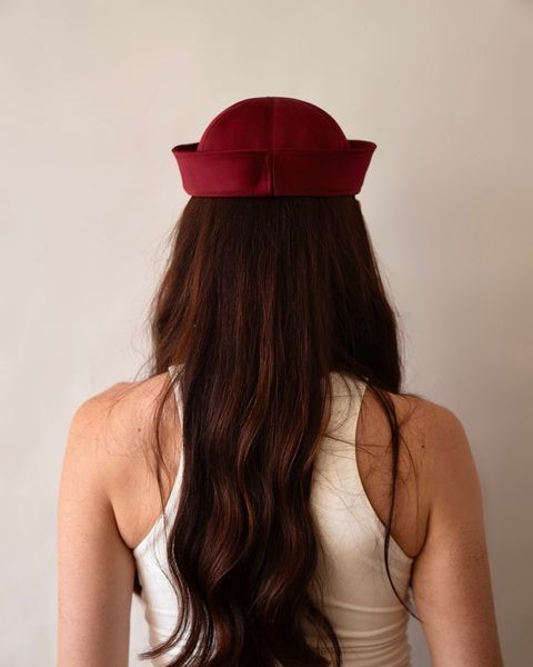 Панама-морячка RM HATS бордовая сатиновая 2465777 фото