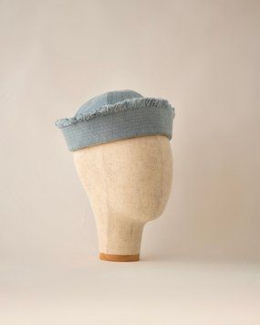 Панама-морячка RM HATS блакитна джинсова з бахромою 899321 фото